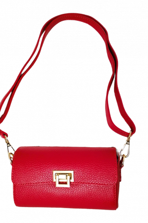 bolso piel rojo