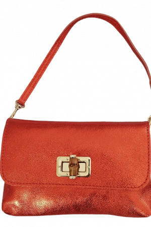 bolso piel naranja